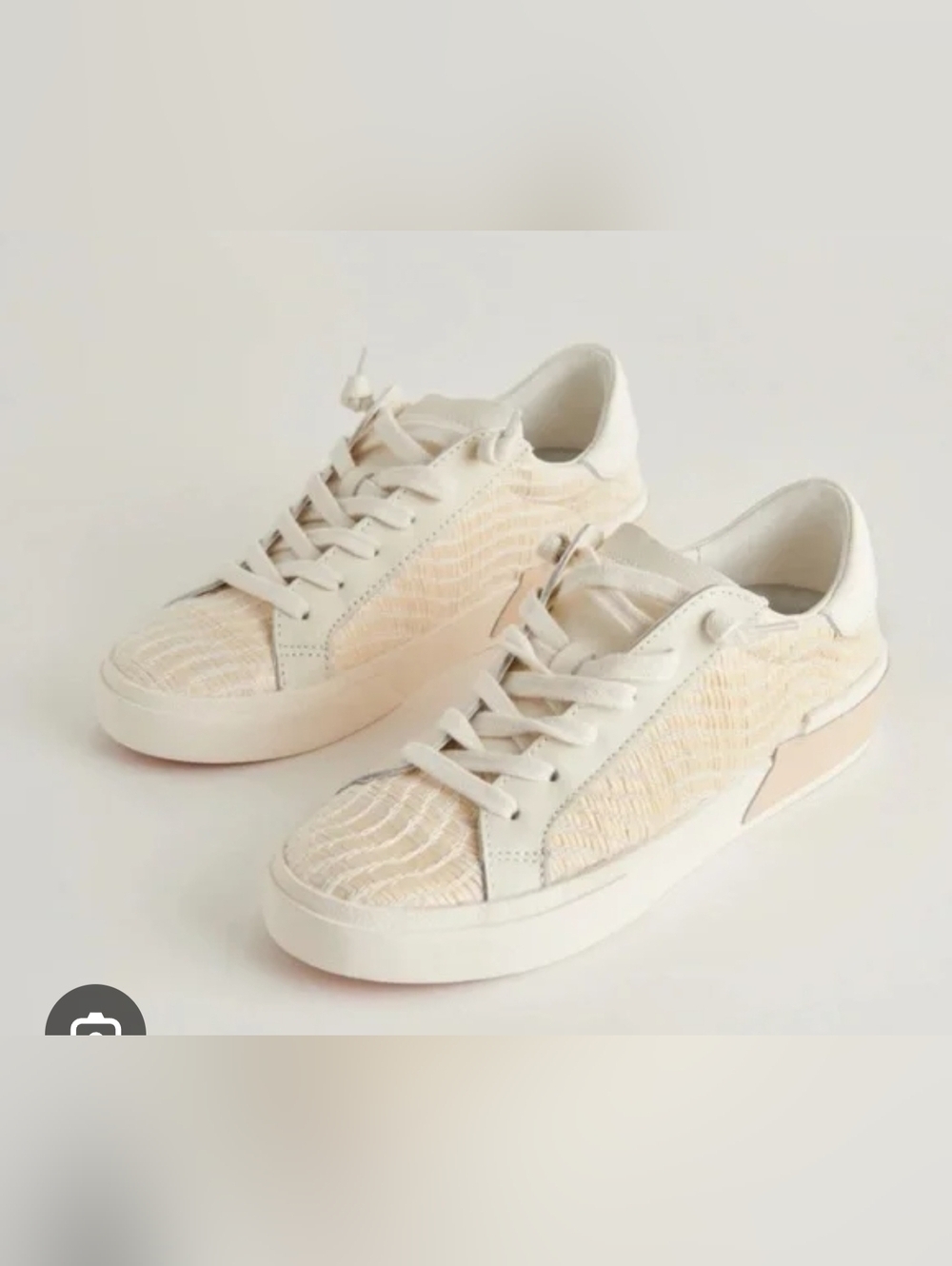 Dolce Vita Womens Bone Raffia Padded Collar Sneaker Size 8.New w/o Box